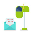 special offer in envelope mailbox for letters vector image