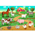 farm animals with background vector image