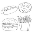 fast food vintage sketch vector image