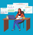manager analyzes data scene increase sales vector image vector image
