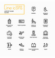 airport guide - modern single line icons vector image vector image