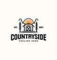 barn countryside vintage concept logo template vector image