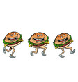 character gait burger set vector image vector image