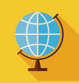 flat geography world globe with long shadow vector image