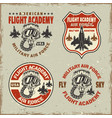 flight academy set of emblems badges vector image