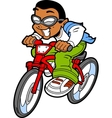 happy boy riding bike vector image vector image