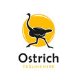 ostrich silhouette logo design template vector image vector image