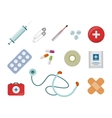 set of medical supplies in flat design vector image