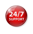24-7 support sign label template vector image vector image
