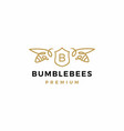 bumble bee coat arms logo icon vector image