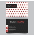 business card template red and white pattern vector image vector image