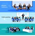 conference public speaking 3 flat banners vector image
