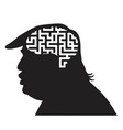 donald trump silhouette and maze icon vector image vector image