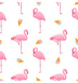 flamingo and ice-cream summer tropical seamless vector image
