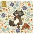 funny little raccoon eating cookies vector image vector image