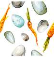seamless easter pattern with eggs and carrots vector image vector image
