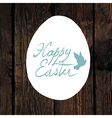 easter greeting calligraphy wooden vector image vector image