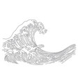 japanese wave line art vector image vector image