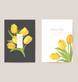 wedding modern tulip flower save date set vector image