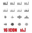 grey music soundwave icon set vector image