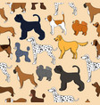 unusual seamless pattern with cute cartoon dogs vector image
