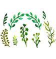watercolor vintage floral trendy set of branches vector image vector image