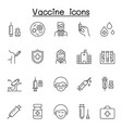 vaccine icons set in thin line style vector image