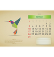 march 2013 calendar vector image