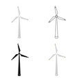 wind energy turbine icon in outline style isolated vector image