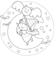coloring halloween flying witch with balloon vector image