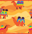 cute camels in the sand seamless pattern flat vector image vector image