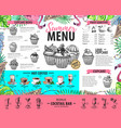 hand drawing summer menu design with flamingo vector image