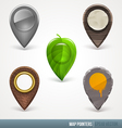 map pointers - different material and textures vector image vector image