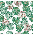 tropical seamless pattern with monstera leaves vector image