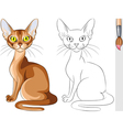 coloring book of red cat abyssinian vector image