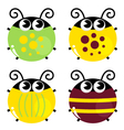 cute colorful beetle set isolated on white vector image vector image
