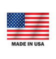 american flag made usa stylish design vector image