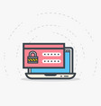 laptop login and password vector image