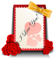valentine card with rose vector image vector image