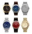 wristwatches realistic luxury silver and golden vector image vector image