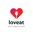 heart with spoon logo design inspiration vector image vector image