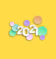 new year 2021 paper cut numbers in delicate colors vector image