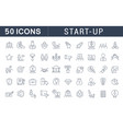 set line icons startup vector image