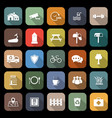 village flat icons with long shadow vector image vector image