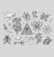 vintage tattoos composition vector image vector image