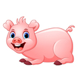 Cartoon pig lay down Royalty Free Vector Image