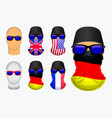 set bandanna realistic or bandanna for biker vector image vector image