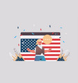 woman in web browser window celebrating 4th vector image
