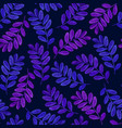 floral seamless pattern with purple leaves on dark vector image