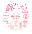 webinar line icon online education vector image